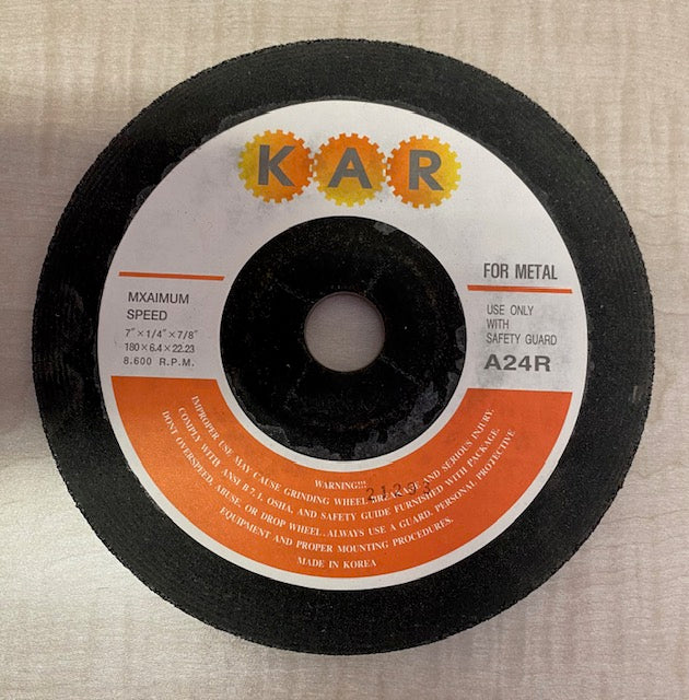 7" X 1/4" X 7/8" A24R DEPRESSED CENTER WHEEL