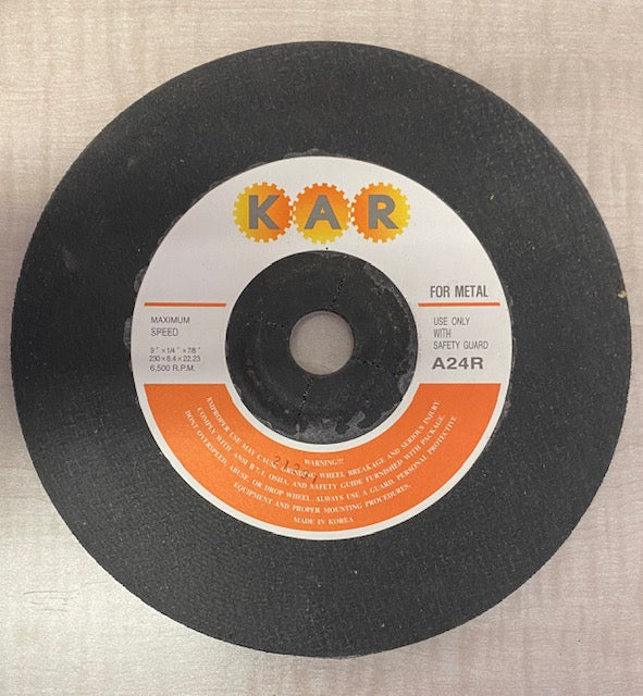 9" X 1/4" X 7/8" A24R DEPRESSED CENTER WHEEL