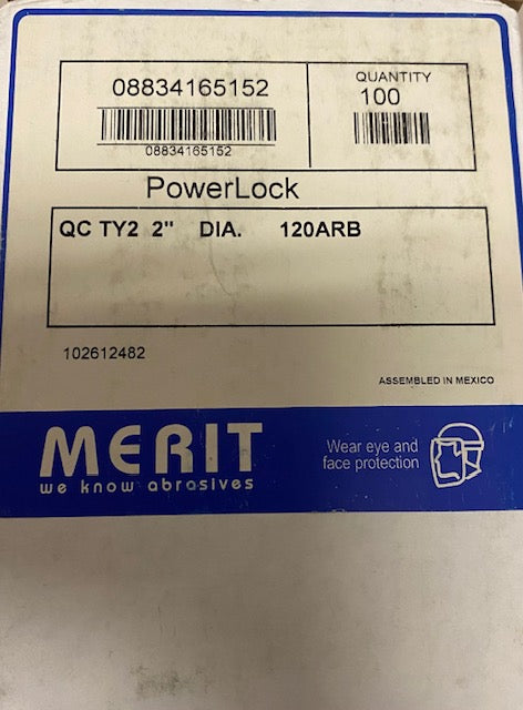 2" 120 GRIT POWER LOCK DISC, TYPE II