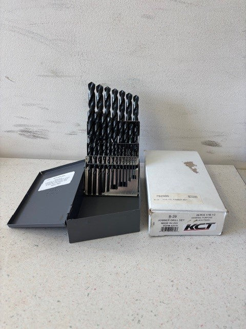 1/16" TO 1/2" BY 64ths, 29 PIECE DRILL BIT SET WITH METAL INDEX
