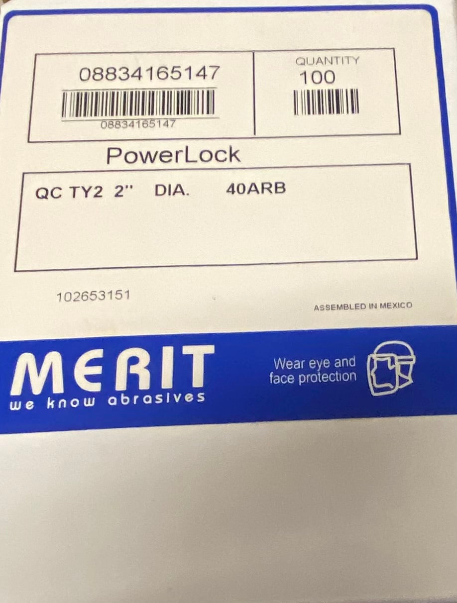 2" 40 GRIT POWER LOCK DISC, TYPE II